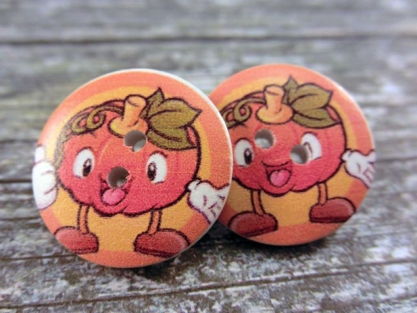 Kürbis Männchen Knopf Ohrstecker Holz Pumpkin